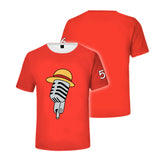 Unisex ONE PIECE FILM RED T-shirt Sets Monkey D. Luffy Cosplay Short Sleeve Tee Shorts 2 Pieces Sets Casual Clothes - INSWEAR